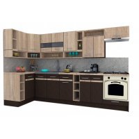 Bucatarie de Colt COSSY NEW ST. 120-320, Wenge / Stejar Sonoma